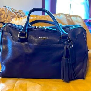 Coach Soft Leather Satchel Plum/Purple Large